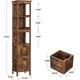 55.9" Brown Bathroom Storage Slim Tall Narrow Floor